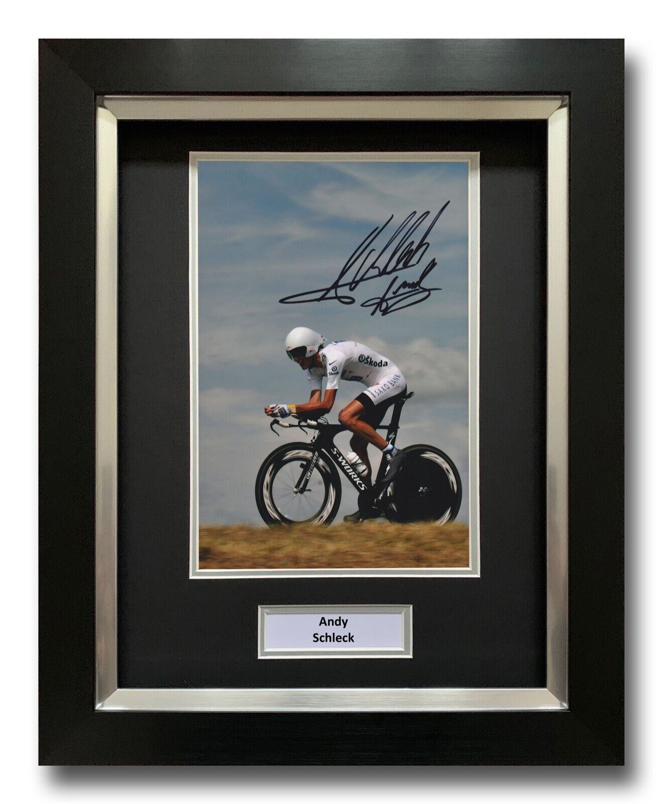 ANDY SCHLECK HAND SIGNED FRAMED Photo Poster painting DISPLAY CYCLING AUTOGRAPH TOUR DE FRANCE