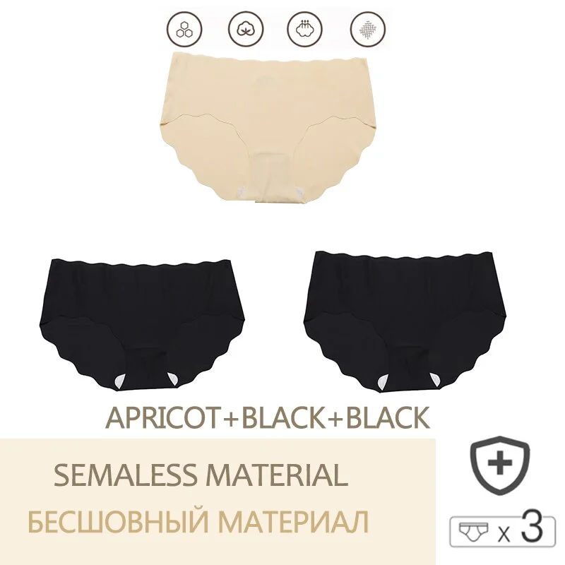 3PCS/Set Seamless Women's Pantys  Low Waisted Soft Underpants For GirlsLingerie Sexy Intimates Woman Comfortable Briefs M-XL