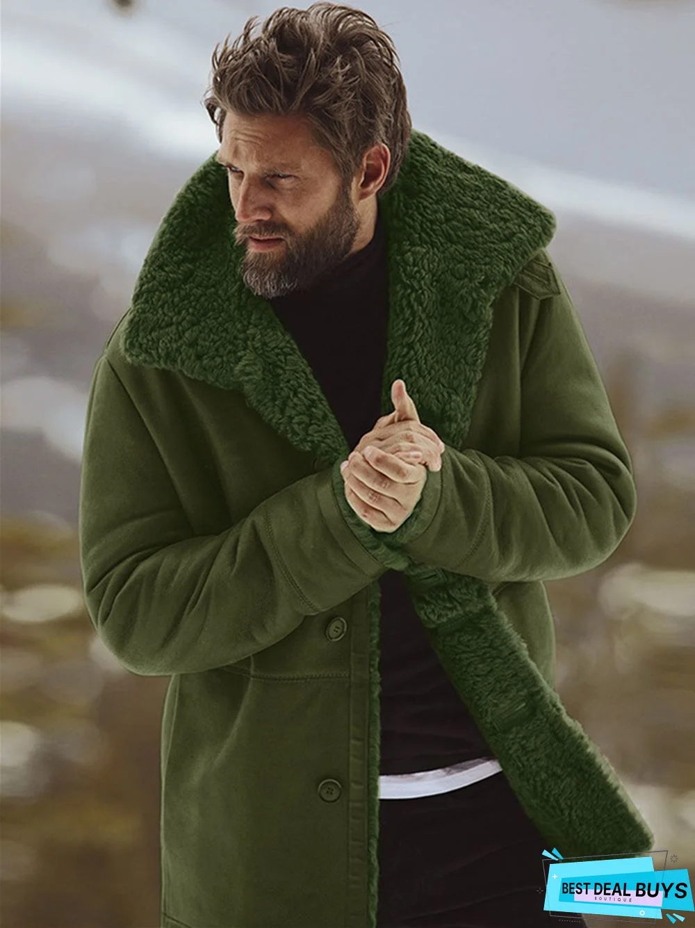 Fashionable Men's Solid Color Jacket