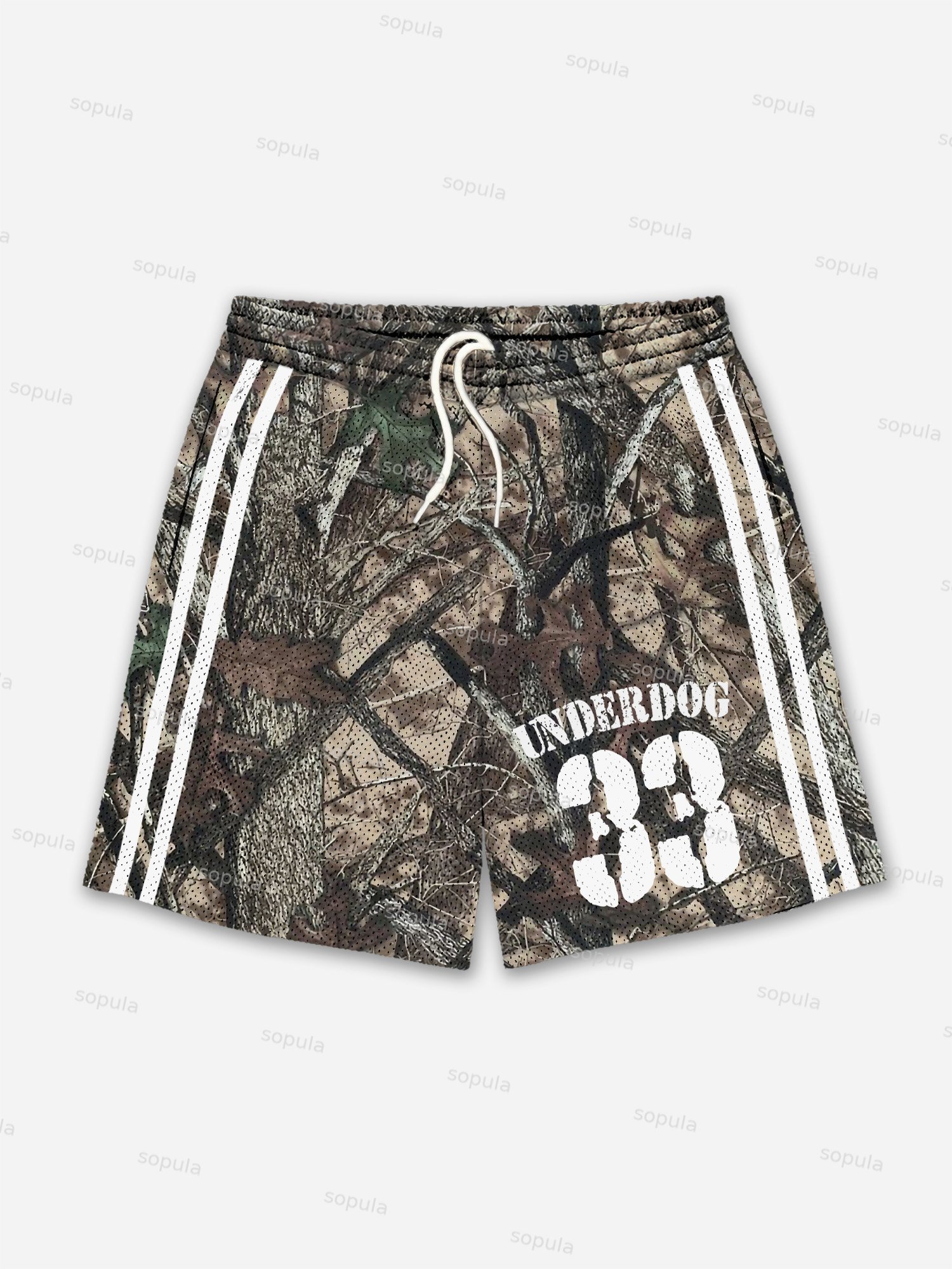 Vintage Camo No.33 Graphic Mesh Shorts - SOPULA