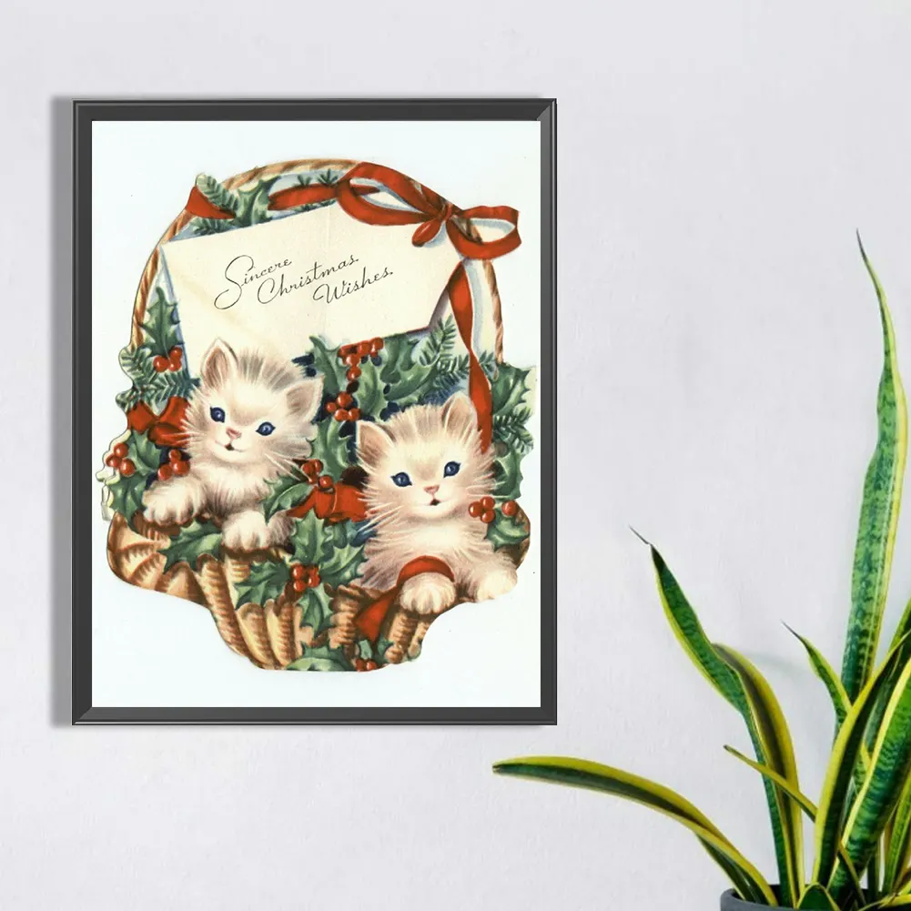 Diamond Painting - Full Round Drill - Cat Gift Bar(Canvas|30*40cm)