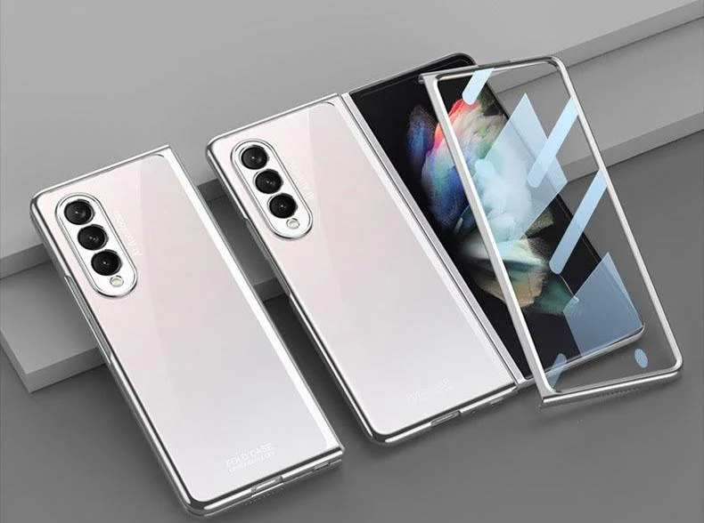 2022 New Double Sided Tempered Transparent Glass Fold4 Phone Case