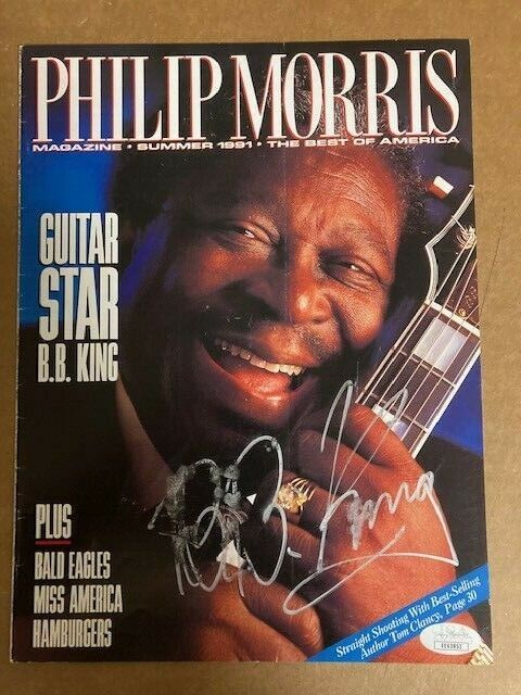 BB King Autographed Phillip Morris Magazine Cover with JSA Cert