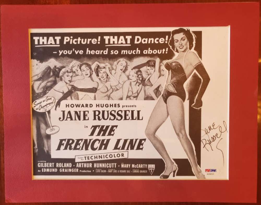 Jane Russell Psa Dna Coa Autograph 8x11 Litho Photo Poster painting Hand Signed