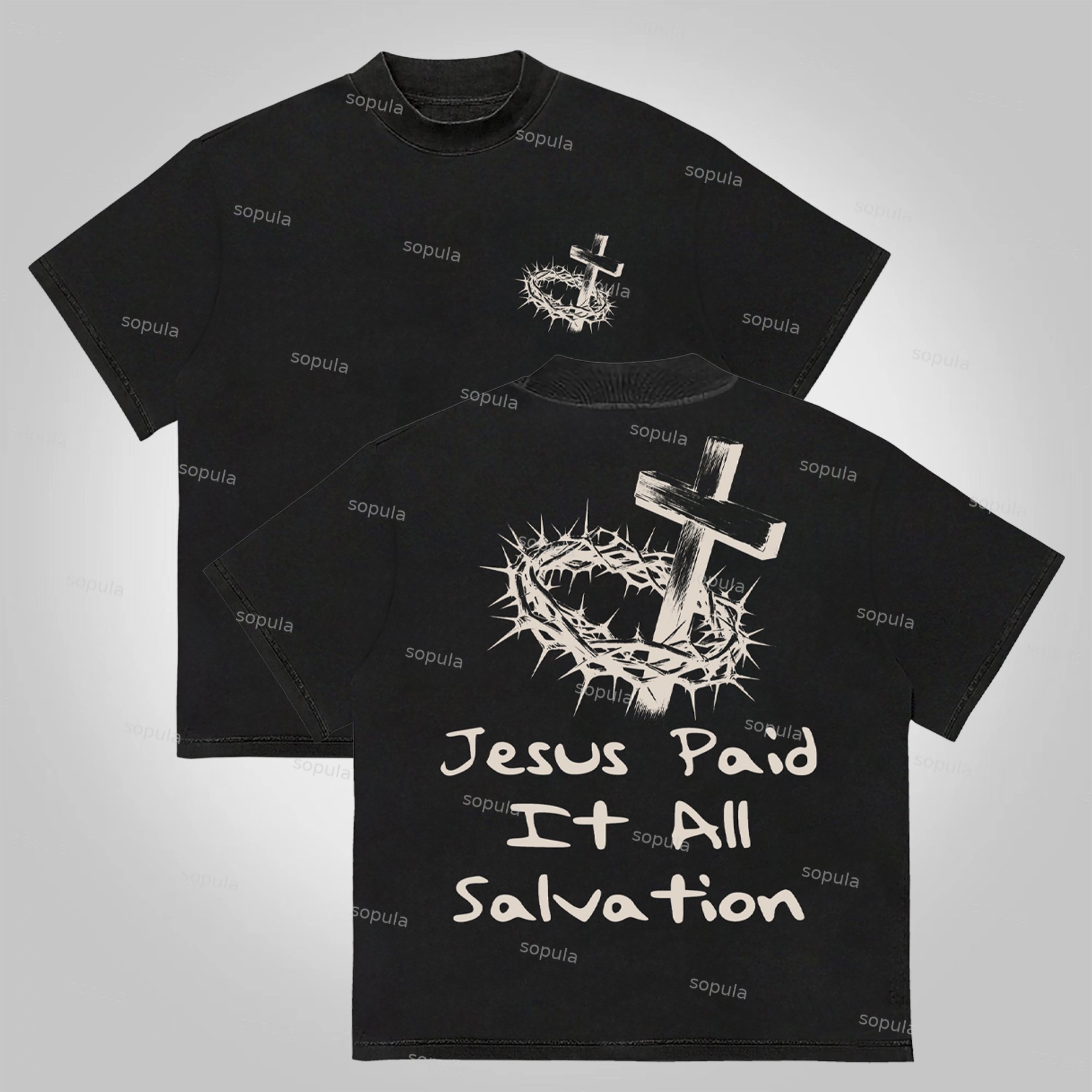 Sopula Jesus Paid It All Salvation Cotton T-shirt