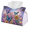 Dreamy Butterfly DIY PULeather Diamond Painting Tissue Box for Adults Beginners Gem Art Painting Napkin Holder for Living Room Bedroom Bathroom Table Decor