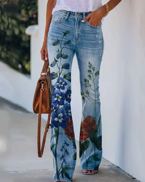 Churchf Churchf Plus Size Women's 2024 Ebay Large Size Women's Casual Pants Digital Print Pattern Pants