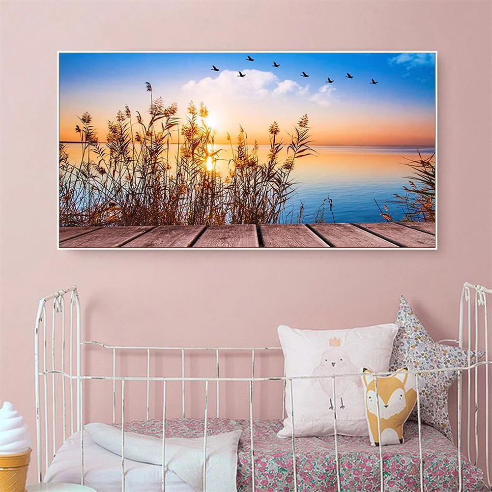 Diamond Painting - Full Round Drill - Sunset Reed(80*40cm)