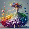 Diamond Painting -DIY Round Drill Dancing Girl(40x40cm)