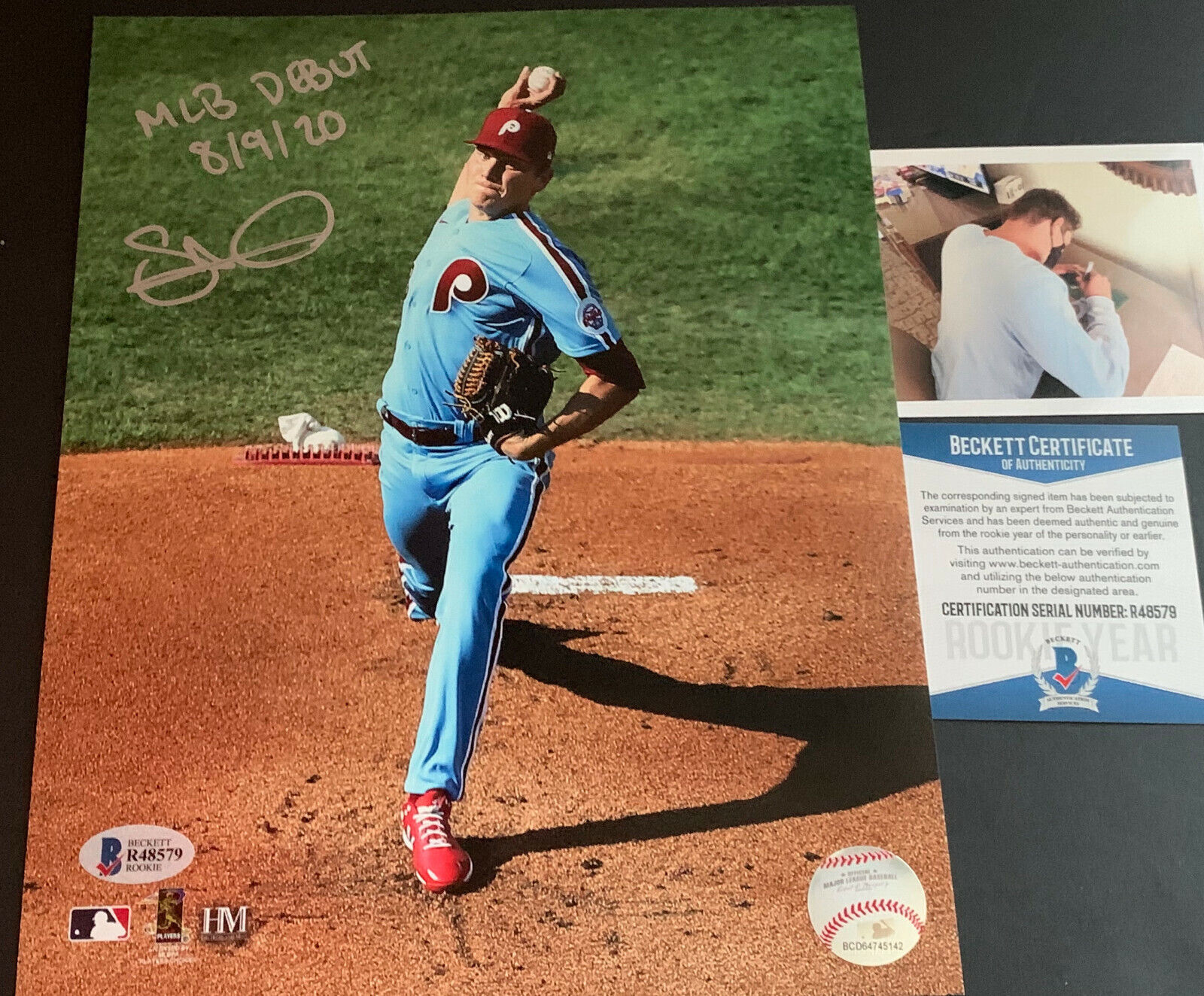 Spencer Howard Phillies Autographed Signed 8x10 Photo Poster painting BECKETT ROOKIE COA