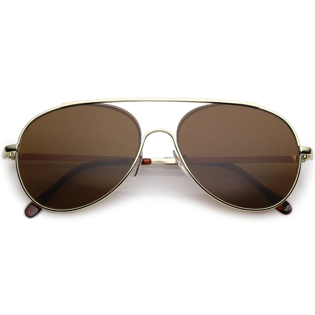 Classic Metal Aviator glasses Crossbar Slim Arms Teardrop Lens 55mm