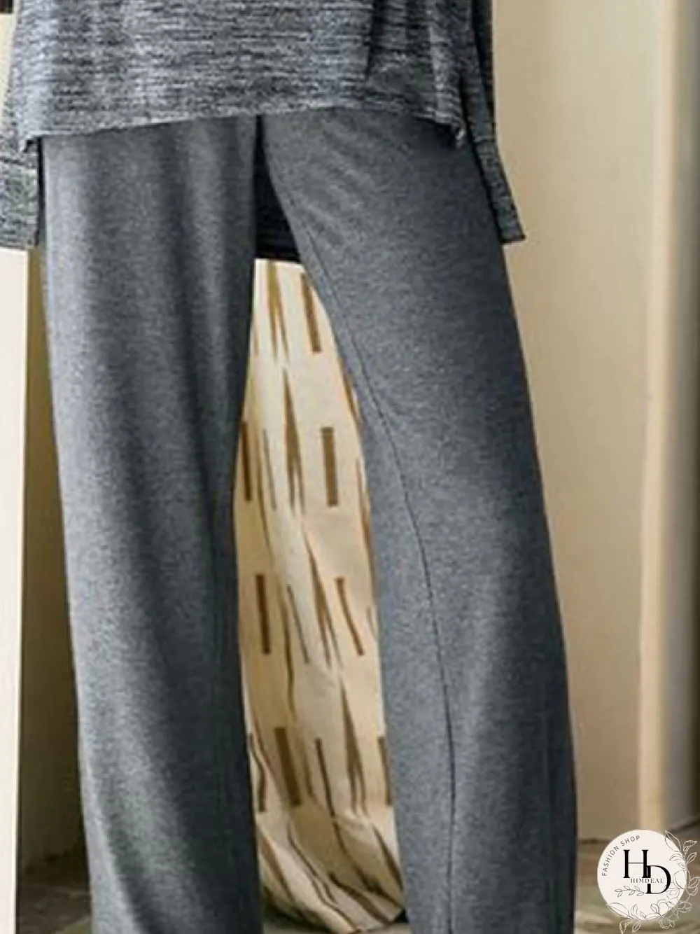 Casual Plain Loose Wide Leg Pants