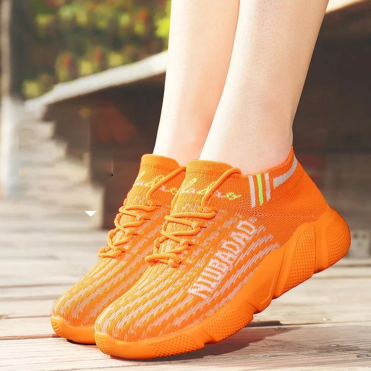Dance Comfort Walking Shoes Memory Foam Lightweight Sneakers Slip-On Sock Sneakers