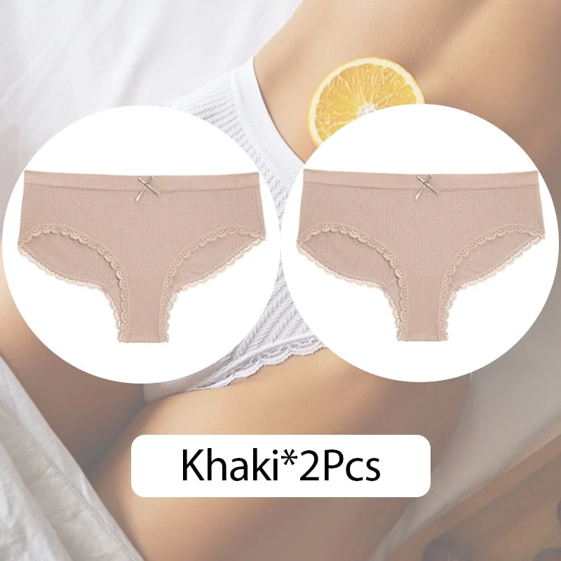 FINETOO Women Seamless Briefs 3D Jacquard Panties Low Waist Bow Underwear M-2XL Female Underpants Soft Ladies Panty Lingerie New