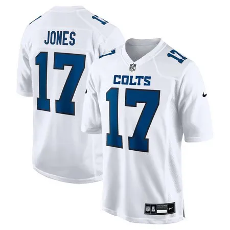Men's Indianapolis Colts #17 Daniel Jones  Tundra White Fashion Game Jersey