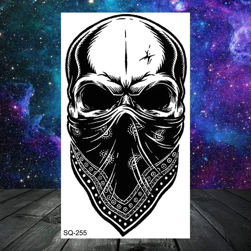 Small Skull Henna Feather Arrow Temporary Tattoos For Women Adult Kids Cross Scorpion Anchor Fake Tattoo Neck Arm Finger Tatoos