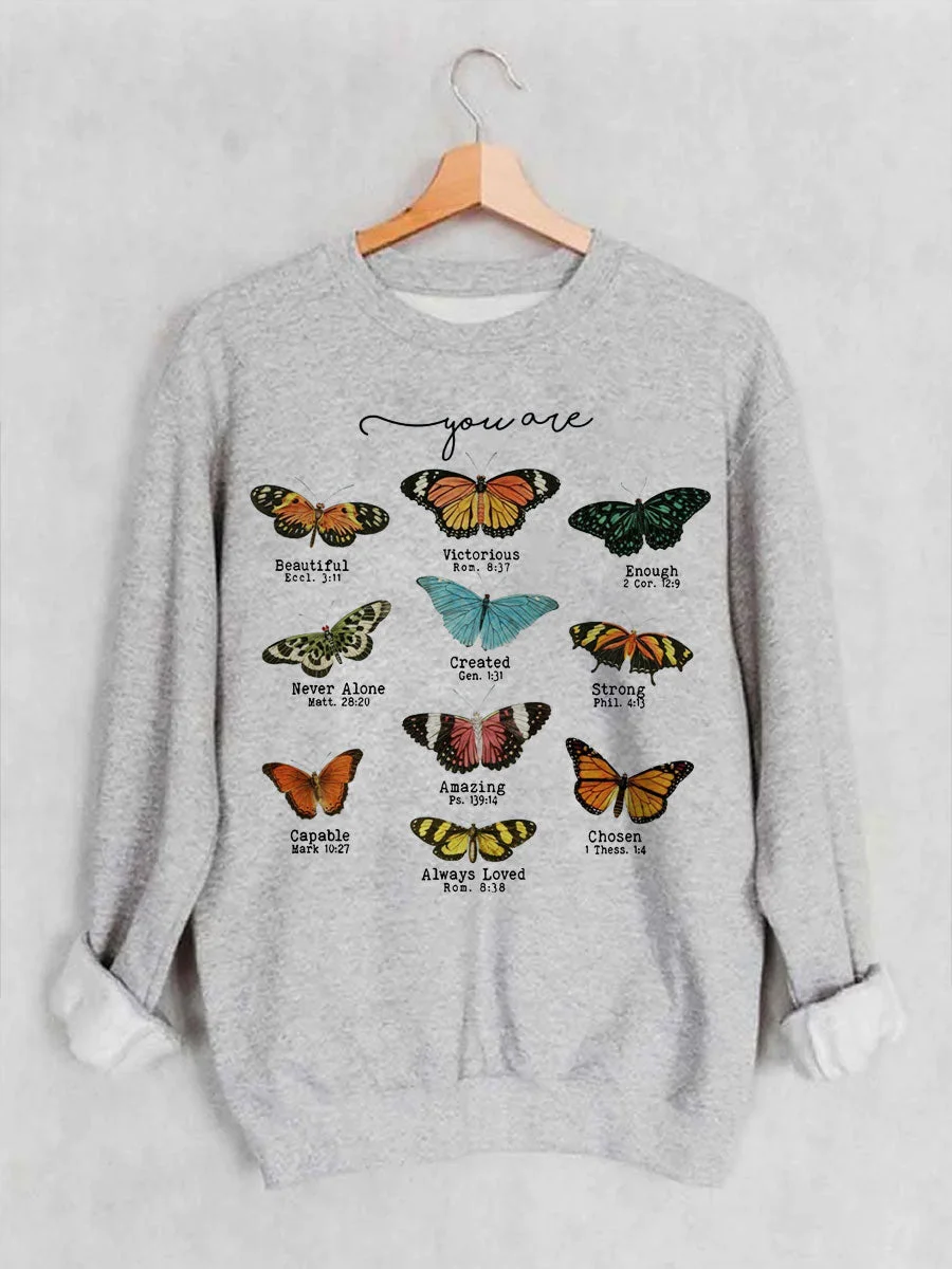 Butterfly Bible Verse Sweatshirt