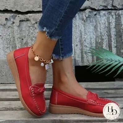 Weave Wedge Heeled Loafers