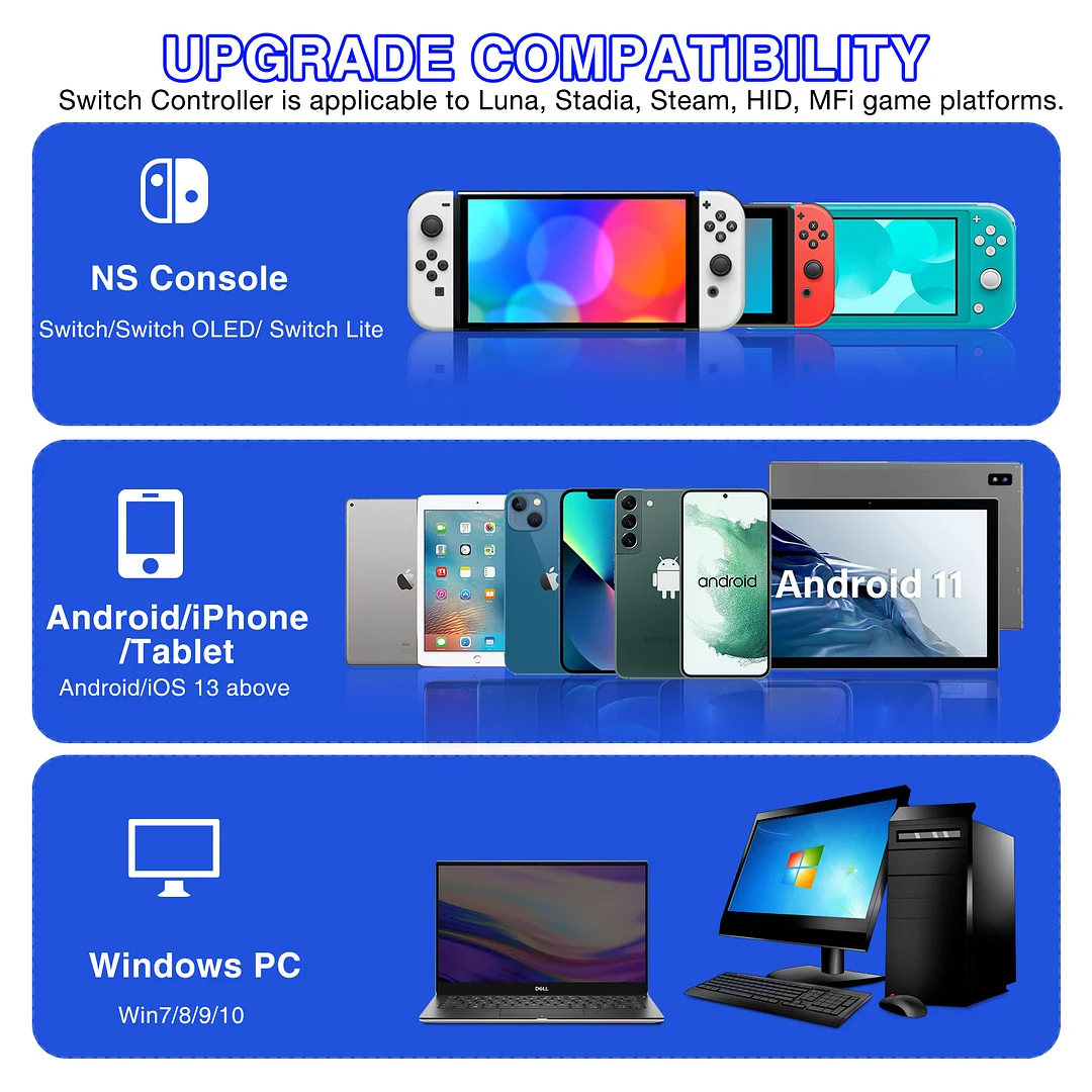 DinoFire Wireless Controller Replacement for Nintendo Switch Controller for Switch/Switch Lite/OLED(Orange)