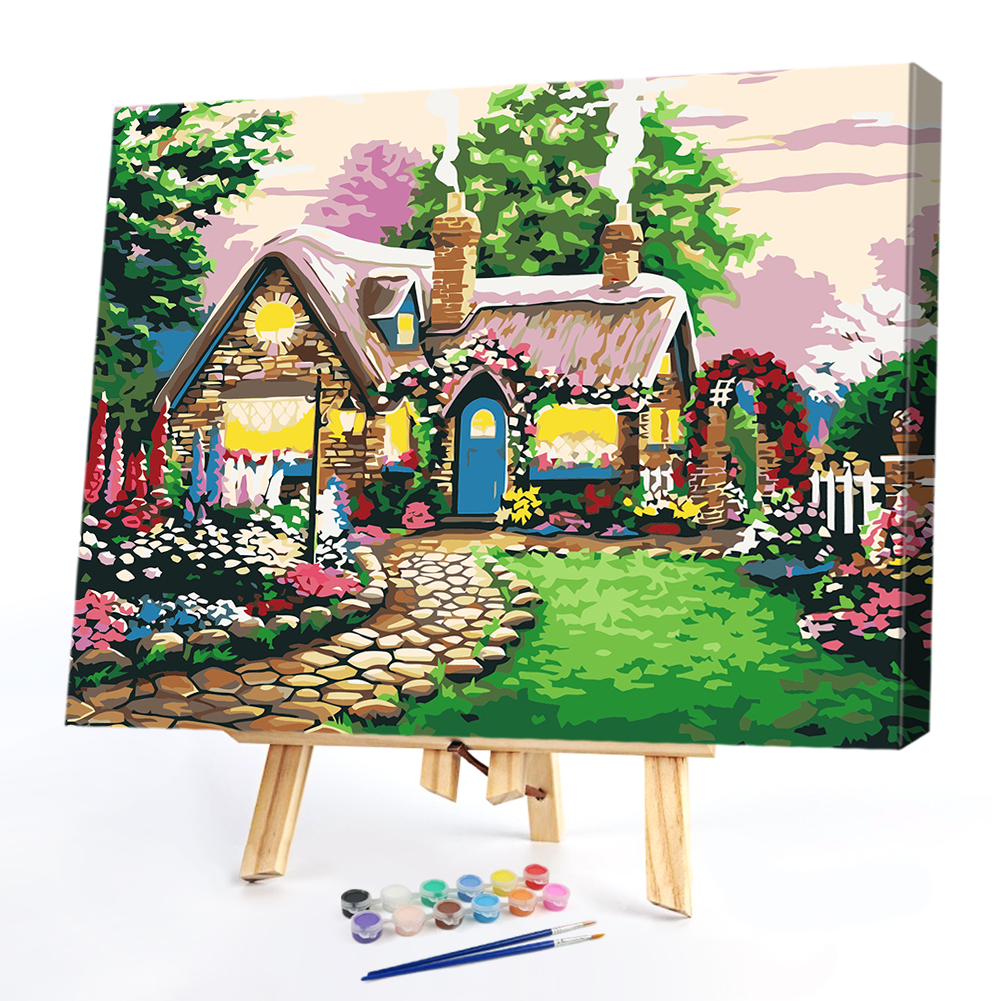

40*50CM Paint By Numbers-Village Cottage, 501 Original