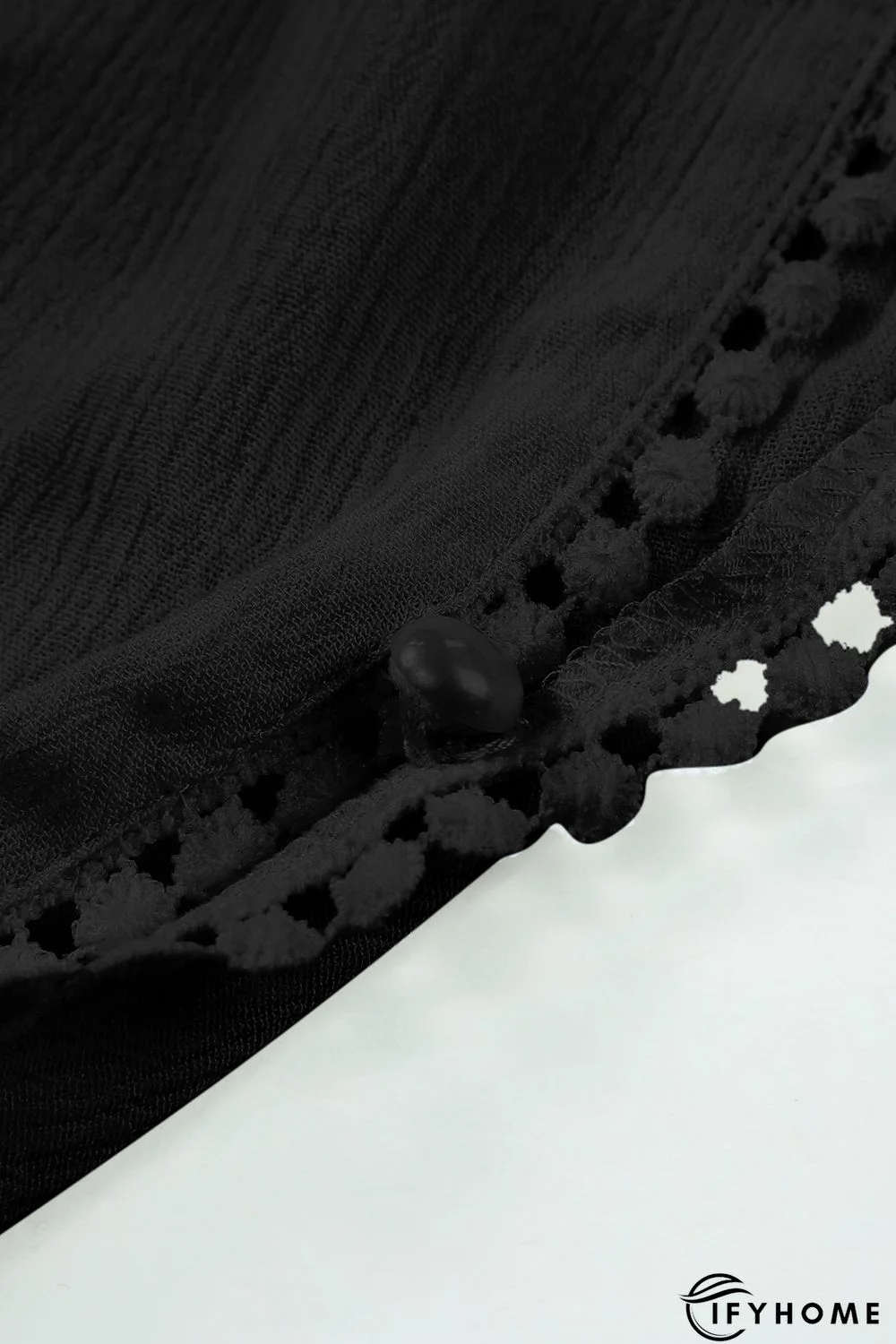 Black Lace Trim Along Split Leg Beach Cover up Pants | IFYHOME