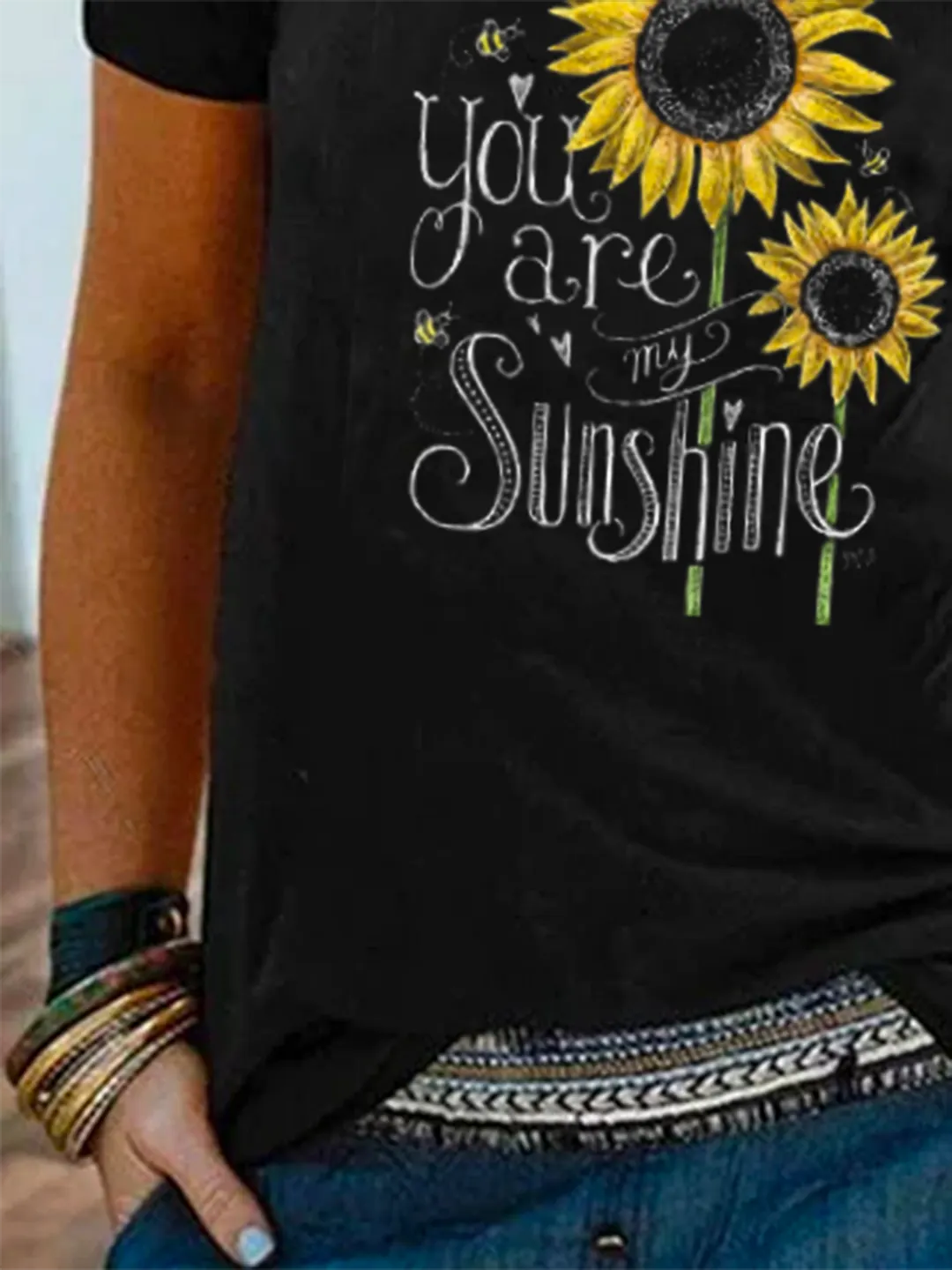 Crew Neck Floral Vintage T-shirt