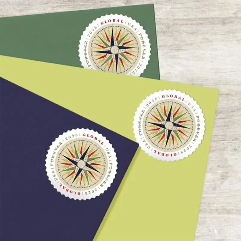 Usa 2025 Stamps Global Forever Compass Rose Sheet