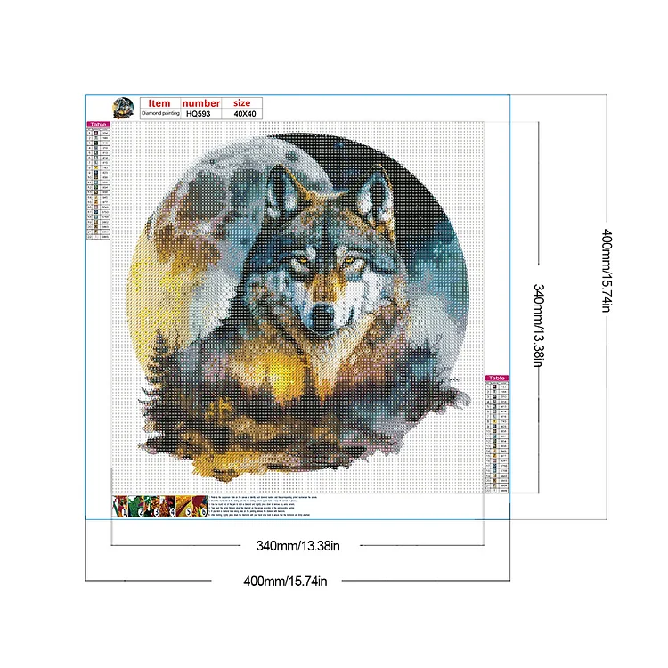 Flower Wolf 40*60cm full round drill diamond painting – Jules