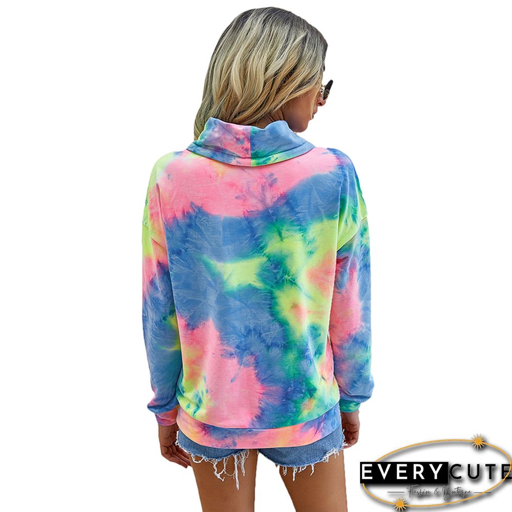 Yellow Tie Dye Kangaroo Pocket Sweatshirt