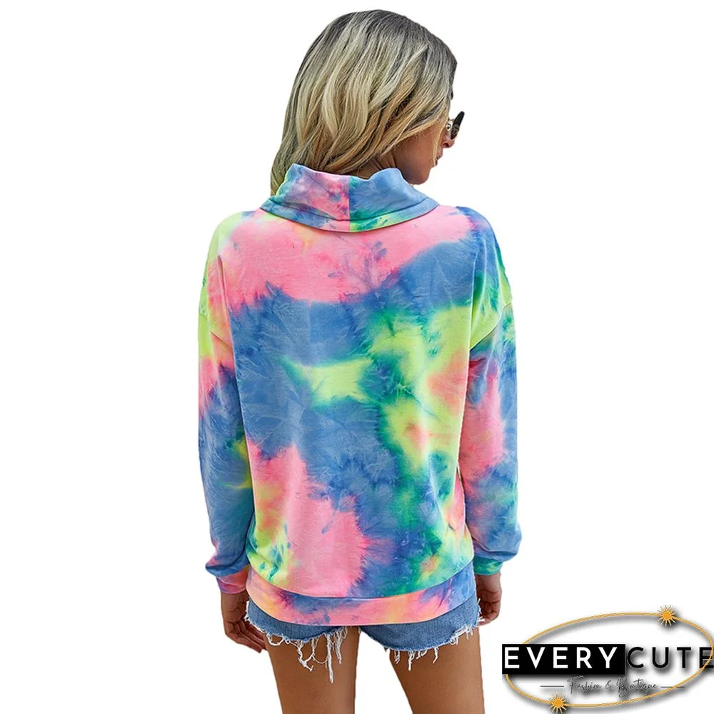 Yellow Tie Dye Kangaroo Pocket Sweatshirt