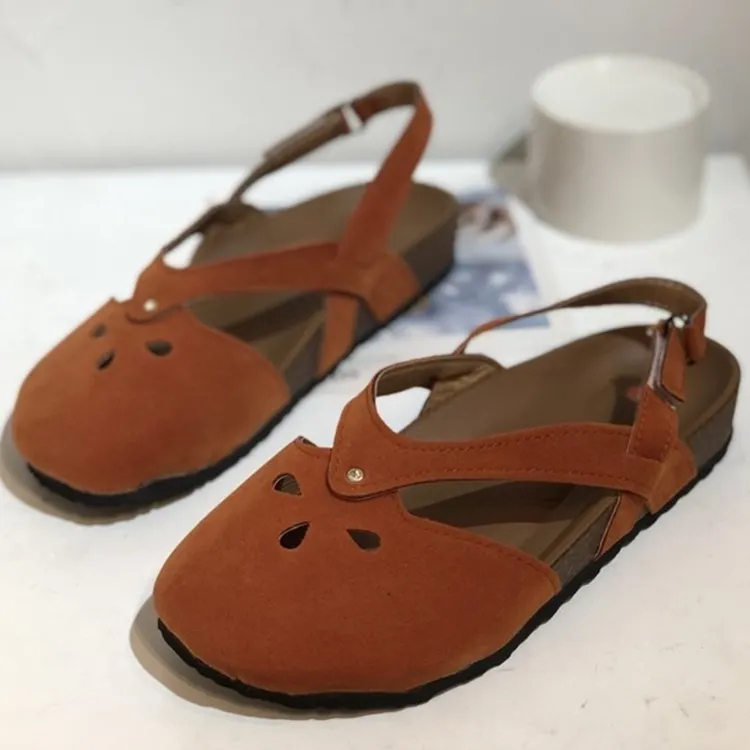 Yyvonne Summer And Autumn New Style Fashion Large Code Simple Big Woman Hollow Flat Sandals