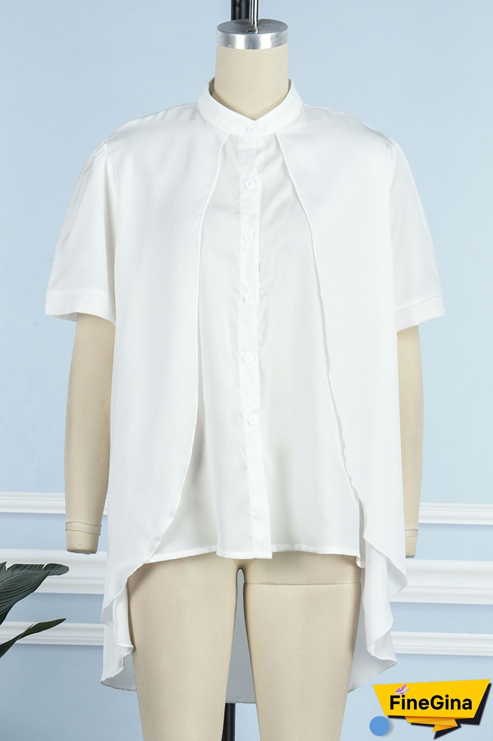 Burgundy Casual Solid Patchwork Shirt Collar Tops