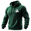 Men's Vintage Shamrock St. Patrick's Day Pocket Long Sleeve Hoodie by Inlyline