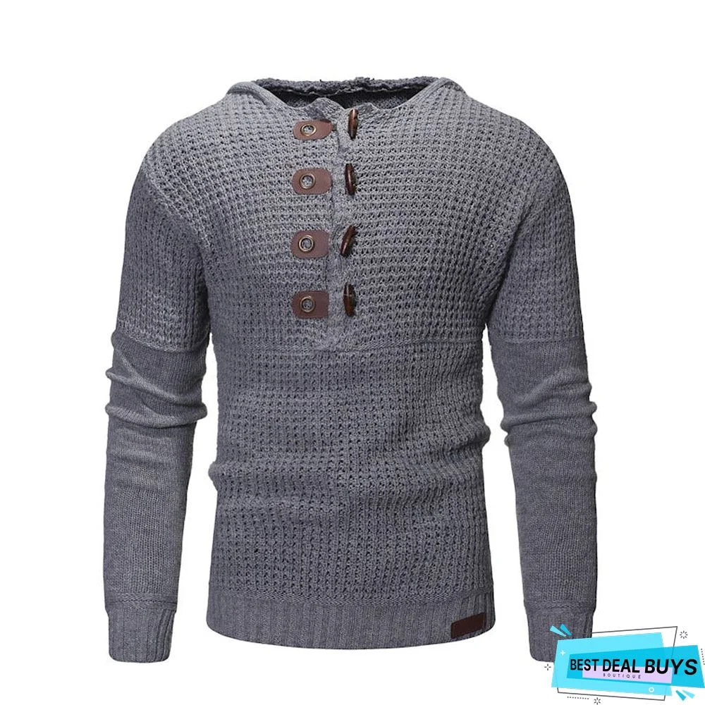 Men's Slanted Sweater Long Sleeve Bottoming Shirt Hooded Sweater
