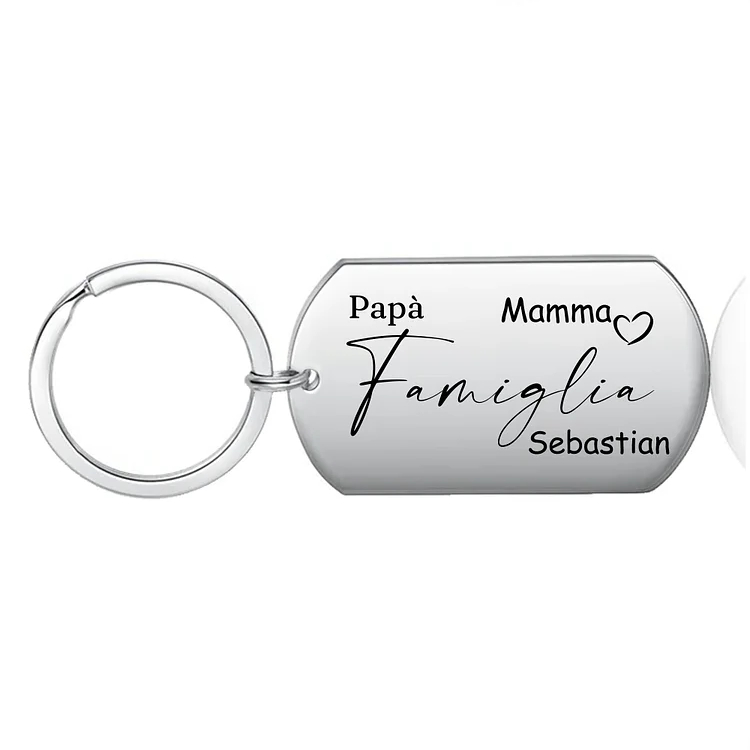 Famiglia-Portachiavi 3 nomi personalizzati papà mamma regalo per famglia