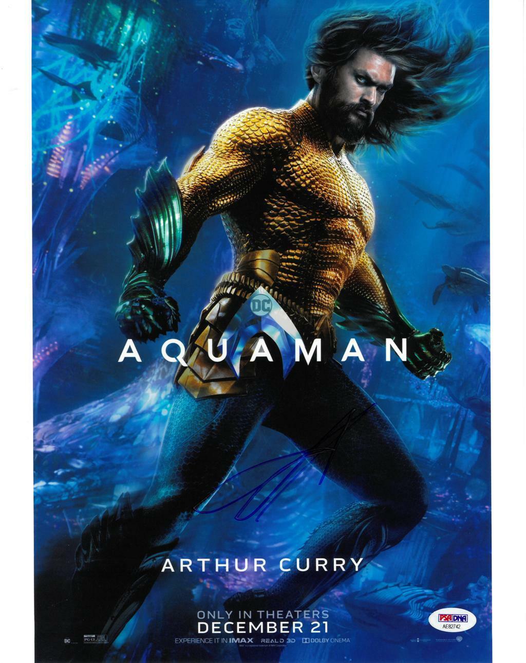 Jason Momoa Signed Aquaman Authentic Autographed 11x14 Photo Poster painting PSA/DNA #AE82742