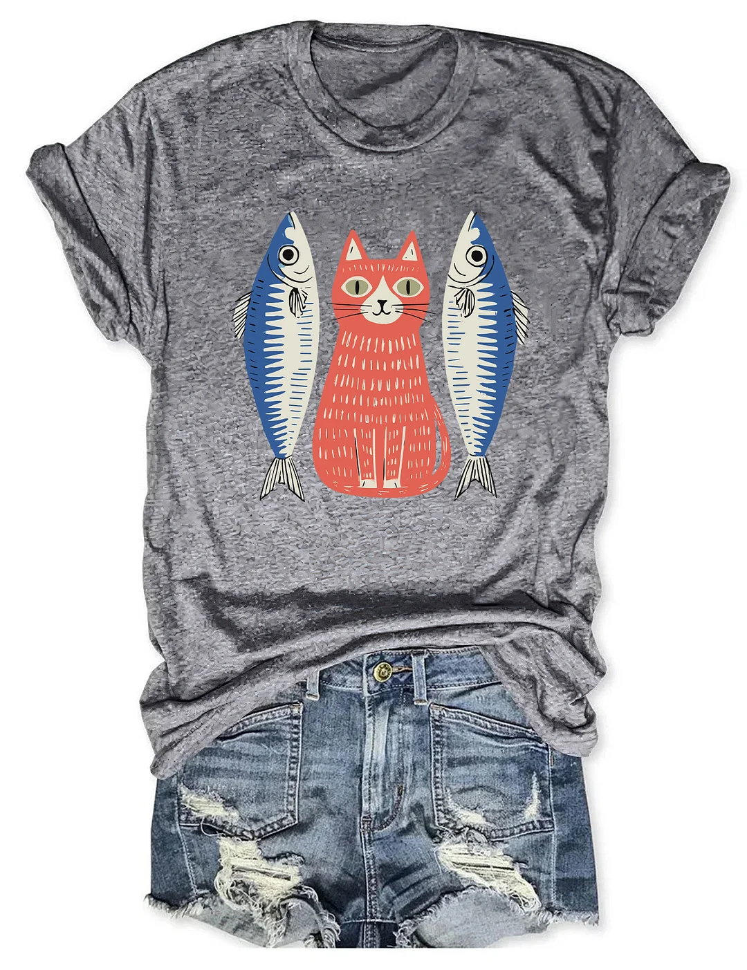 Funny Sardines Cat T-shirt
