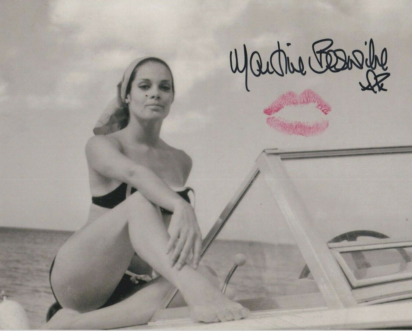 Martine Beswick Photo Poster painting signed i/p with Authentic Lipstick Kiss! James Bond K104