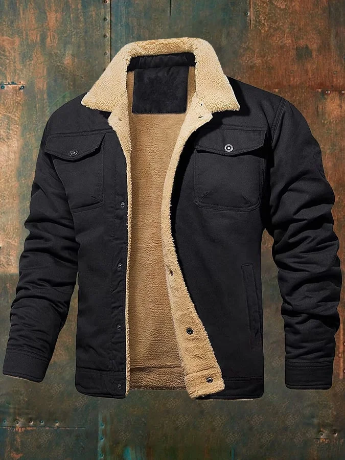 🔥BUY 3 GET 10% OFF🔥Men's Solid Color Fleece Warm Jacket