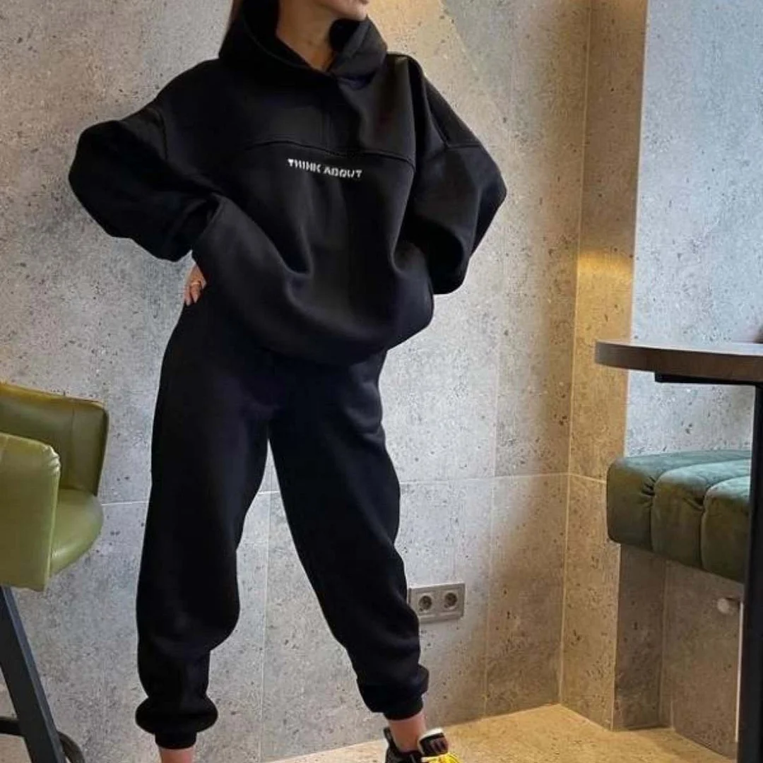 Women's Fashion Hooded Sports Casual Sweatshirt Set