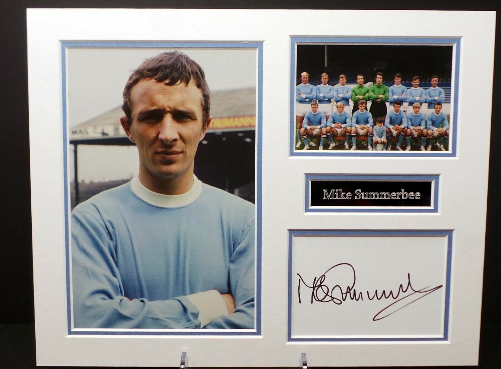 Mike SUMMERBEE Signed & Mounted 14X11 Manchester City Photo Poster painting Display AFTAL RD COA