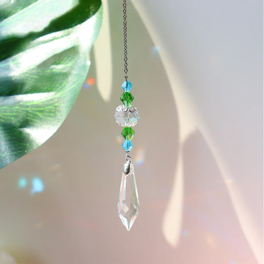 DIY Crystal Glass Clear Chandelier Pendant Faceted Prism Part Hanging Decor