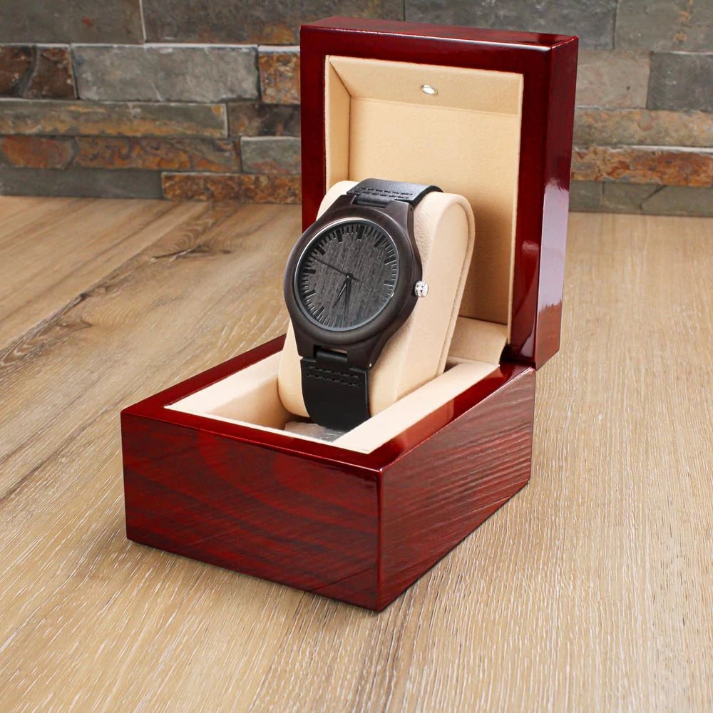 ABLUEMART™ To My Dad Engraved Wooden Watch