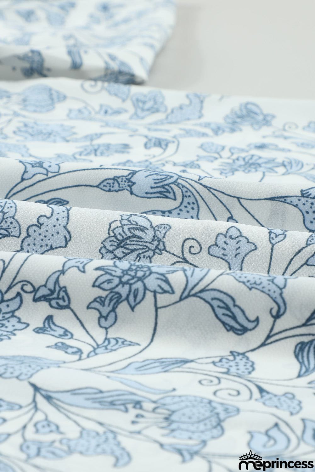 Printed Long Sleeve V-Neck Drawstring Shirt