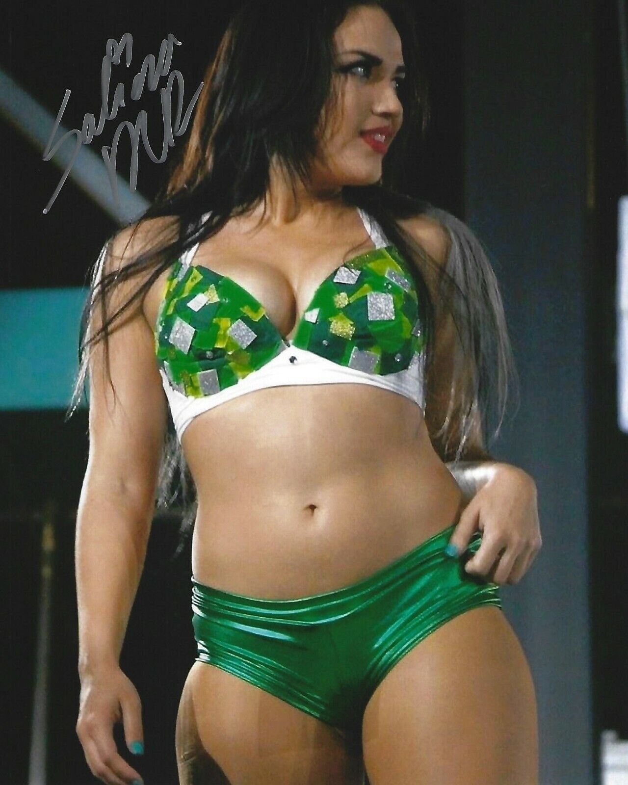 Salina de la Renta Signed 8x10 Photo Poster painting MLW Pro Wrestling Model Picture Autograph V