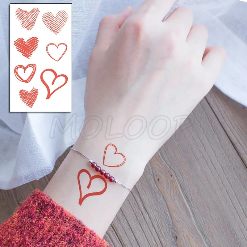 Holding Hands In Love Stickers Hand Heart Tattoo Body Art Makeup Waterproof Temporary Women and Men Fake Tatoo