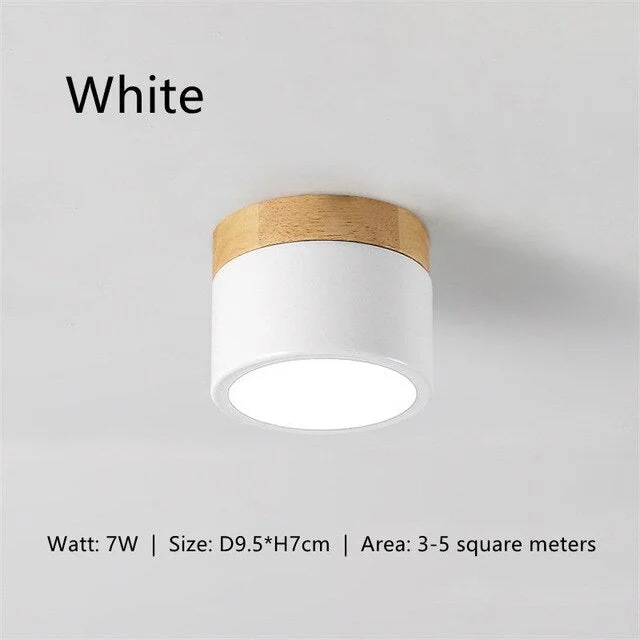 Ceiling Lights Iron&Wood Ceiling Lamp for Living Room Bedroom Kitchen Corridor Home Deco 7w LED Spot Light Fixtures