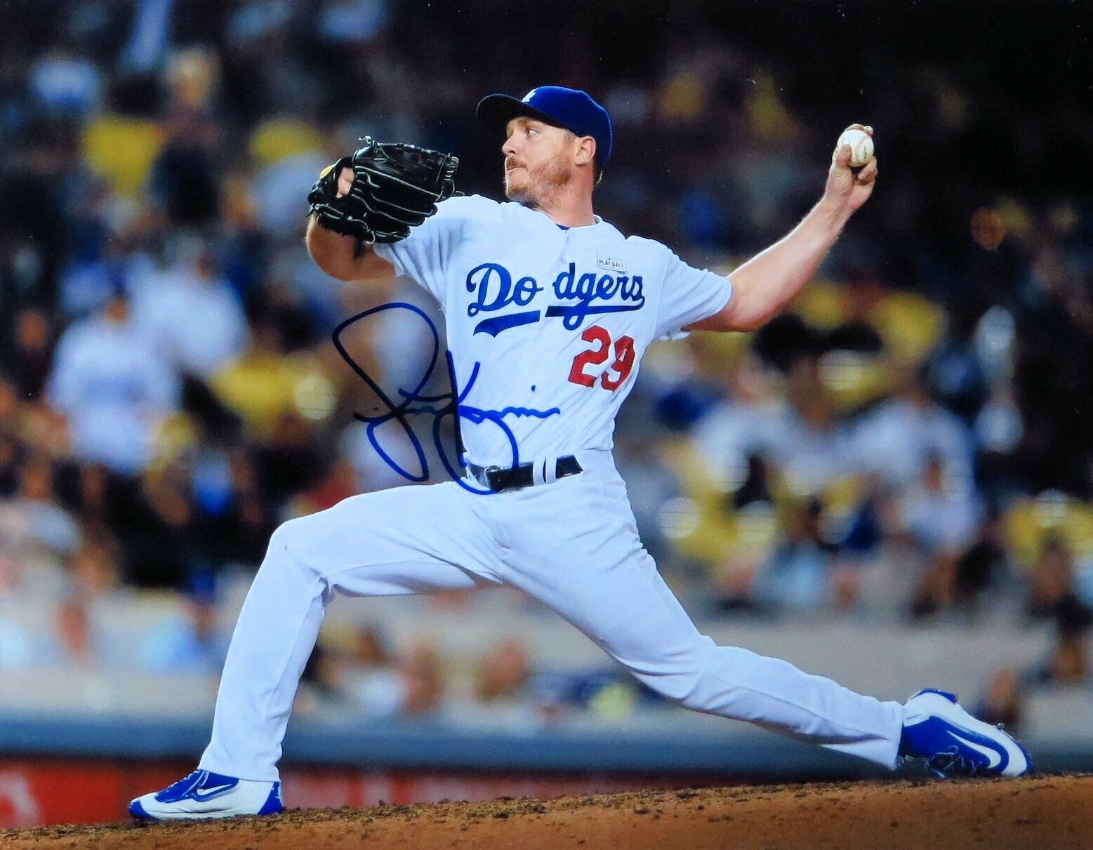 Scott Kazmir Signed Autographed 11X14 Photo Poster painting LA Dodgers Home Pitching w/COA