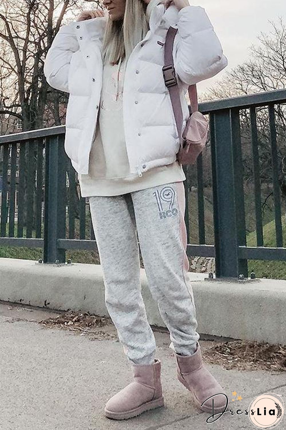 Zipper Button Hooded Coat