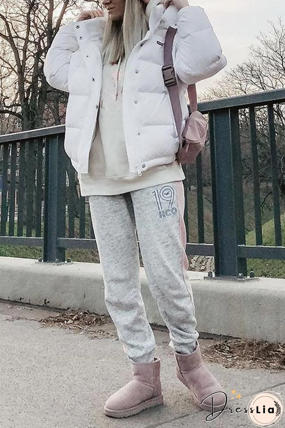 Zipper Button Hooded Coat